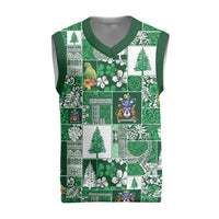 Norfolk Island Meri Krismas Christmas Knitted V-Neck Vest Pacific Patchwork Xmas Vibes - Polynesian Pride