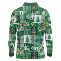 Norfolk Island Meri Krismas Long Sleeve Polo Shirt Pacific Patchwork Xmas Vibes LT9 - Polynesian Pride