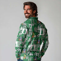Norfolk Island Meri Krismas Long Sleeve Polo Shirt Pacific Patchwork Xmas Vibes LT9 - Polynesian Pride