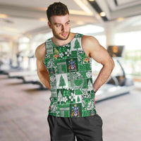 Norfolk Island Meri Krismas Men Tank Top Pacific Patchwork Xmas Vibes LT9 Green - Polynesian Pride