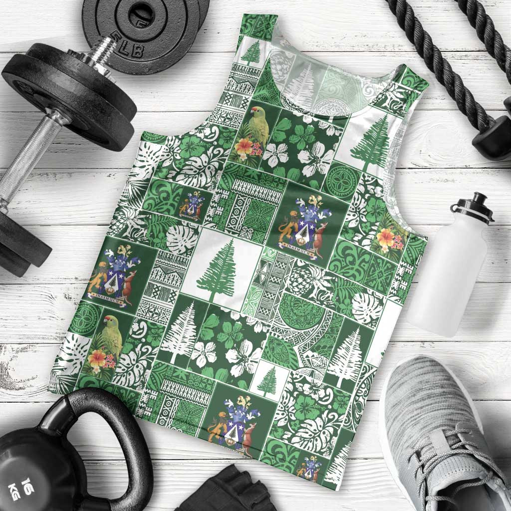 Norfolk Island Meri Krismas Men Tank Top Pacific Patchwork Xmas Vibes LT9 - Polynesian Pride