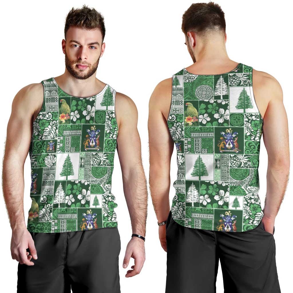 Norfolk Island Meri Krismas Men Tank Top Pacific Patchwork Xmas Vibes LT9 - Polynesian Pride