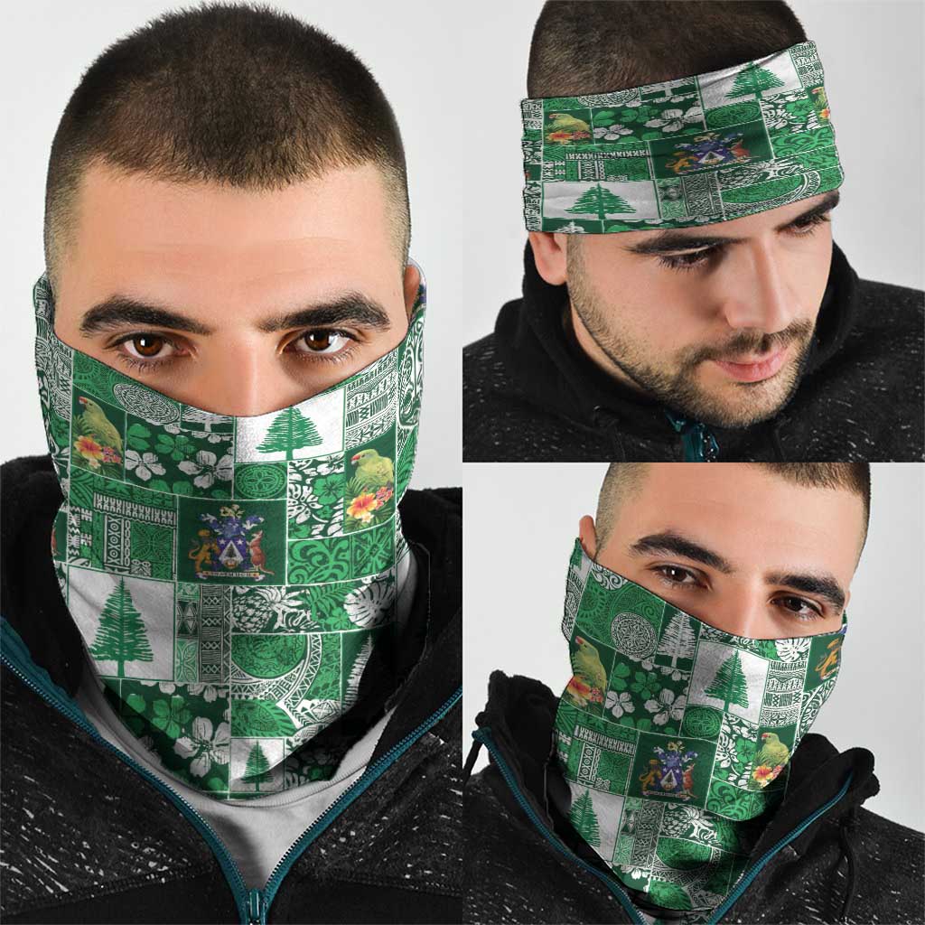Norfolk Island Meri Krismas Neck Gaiter Pacific Patchwork Xmas Vibes - Polynesian Pride
