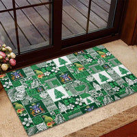 Norfolk Island Meri Krismas Rubber Doormat Pacific Patchwork Xmas Vibes LT9 - Polynesian Pride
