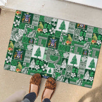 Norfolk Island Meri Krismas Rubber Doormat Pacific Patchwork Xmas Vibes LT9 - Polynesian Pride