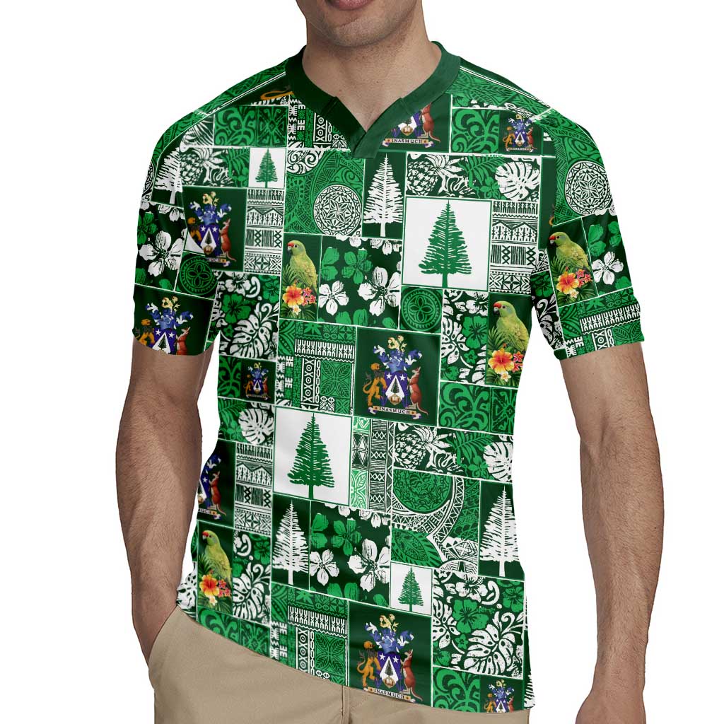 Norfolk Island Meri Krismas Rugby Jersey Pacific Patchwork Xmas Vibes - Polynesian Pride