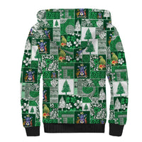 Norfolk Island Meri Krismas Sherpa Hoodie Pacific Patchwork Xmas Vibes - Polynesian Pride