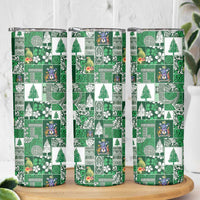 Norfolk Island Meri Krismas Skinny Tumbler Pacific Patchwork Xmas Vibes LT9 - Polynesian Pride