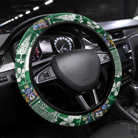 Norfolk Island Meri Krismas Steering Wheel Cover Pacific Patchwork Xmas Vibes LT9 Universal Fit Green - Polynesian Pride