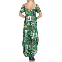 Norfolk Island Meri Krismas Summer Maxi Dress Pacific Patchwork Xmas Vibes - Polynesian Pride
