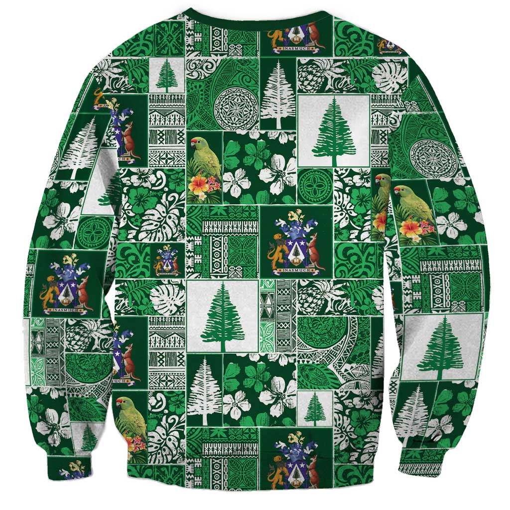 Norfolk Island Meri Krismas Sweatshirt Pacific Patchwork Xmas Vibes LT9 - Polynesian Pride