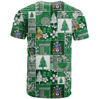 Norfolk Island Meri Krismas T Shirt Pacific Patchwork Xmas Vibes - Polynesian Pride