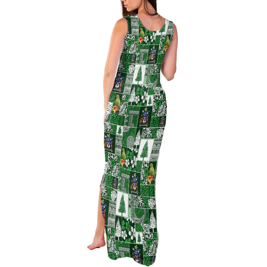 Norfolk Island Meri Krismas Tank Maxi Dress Pacific Patchwork Xmas Vibes - Polynesian Pride