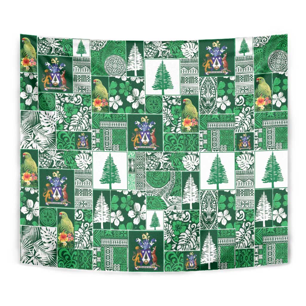 Norfolk Island Meri Krismas Tapestry Pacific Patchwork Xmas Vibes - Polynesian Pride