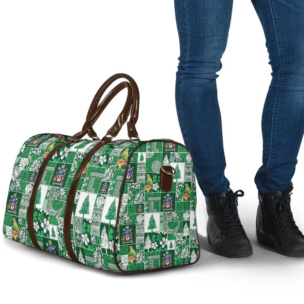 Norfolk Island Meri Krismas Travel Bag Pacific Patchwork Xmas Vibes - Polynesian Pride