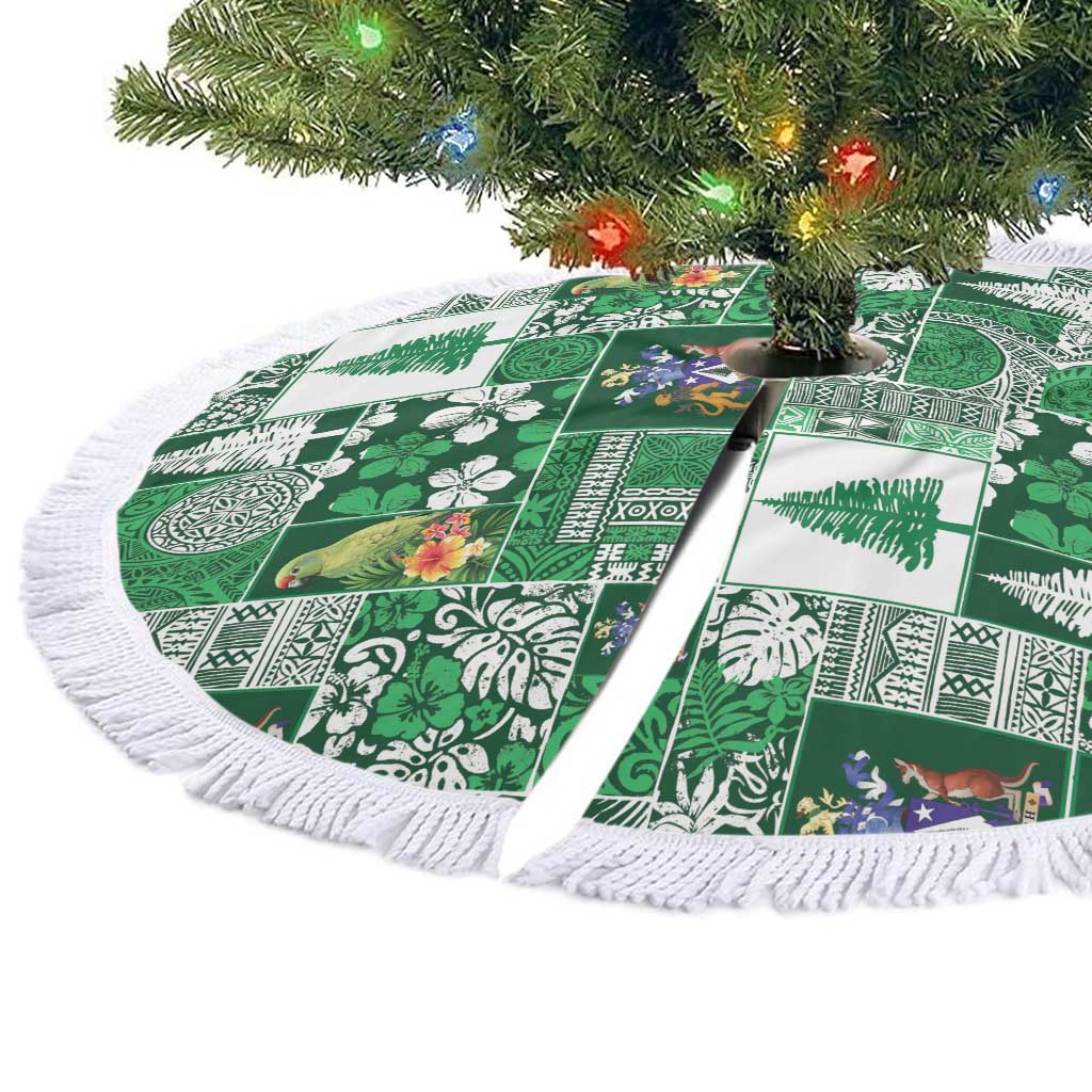 Norfolk Island Meri Krismas Tree Skirt Pacific Patchwork Xmas Vibes LT9 - Polynesian Pride