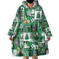 Norfolk Island Meri Krismas Wearable Blanket Hoodie Pacific Patchwork Xmas Vibes LT9 - Polynesian Pride