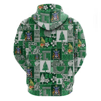 Norfolk Island Meri Krismas Zip Hoodie Pacific Patchwork Xmas Vibes LT9 - Polynesian Pride