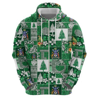 Norfolk Island Meri Krismas Zip Hoodie Pacific Patchwork Xmas Vibes LT9 - Polynesian Pride