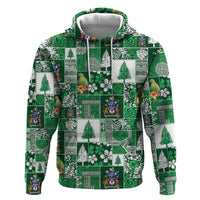 Norfolk Island Meri Krismas Zip Hoodie Pacific Patchwork Xmas Vibes LT9 Pullover Hoodie Green - Polynesian Pride