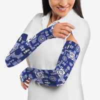 Northern Mariana Islands Magof Nochebuena Arm Sleeves Pacific Patchwork Xmas Vibes LT9 - Polynesian Pride