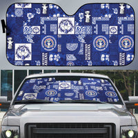 Northern Mariana Islands Magof Nochebuena Auto Sun Shade Pacific Patchwork Xmas Vibes LT9 Blue - Polynesian Pride