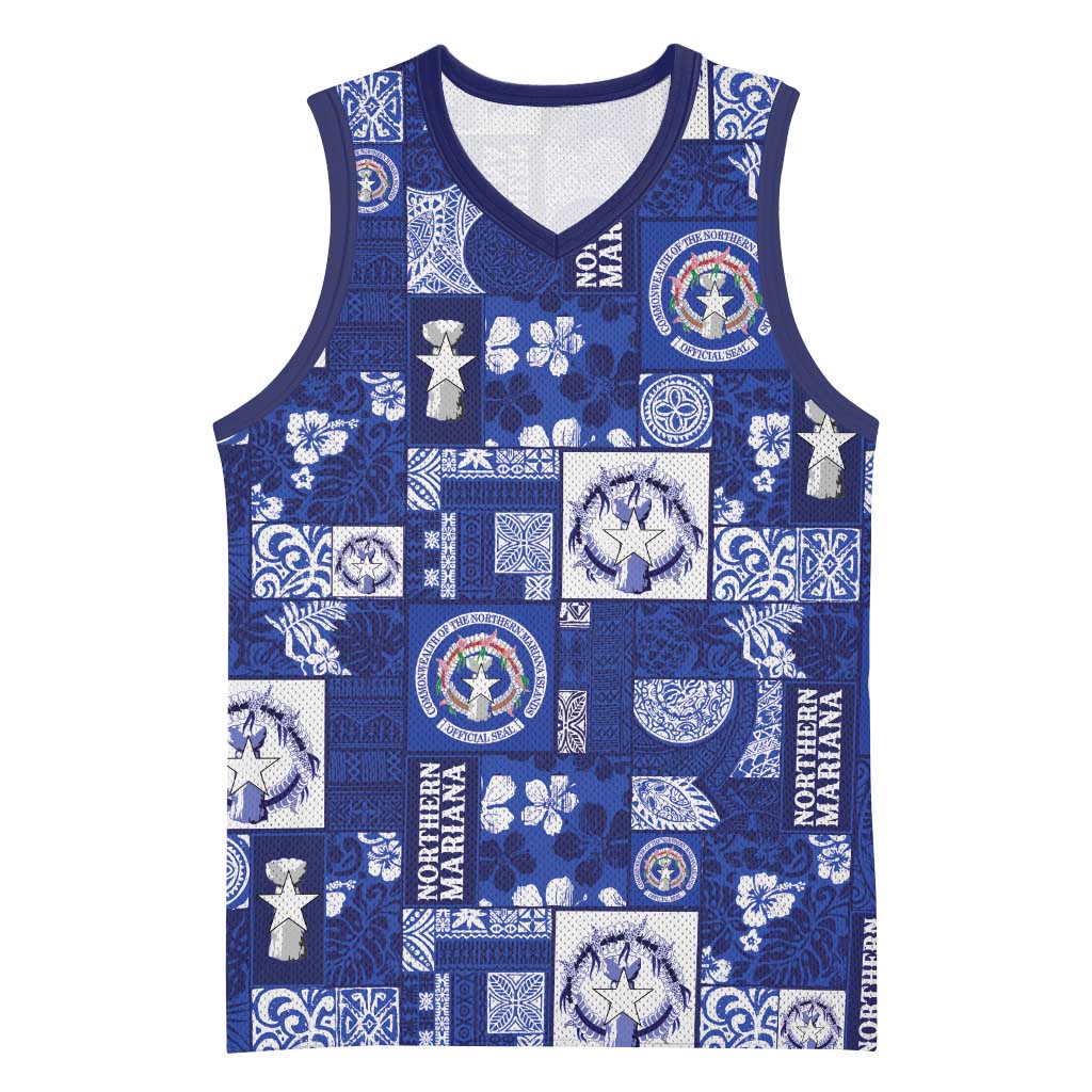 Northern Mariana Islands Magof Nochebuena Basketball Jersey Pacific Patchwork Xmas Vibes LT9 Unisex Blue - Polynesian Pride