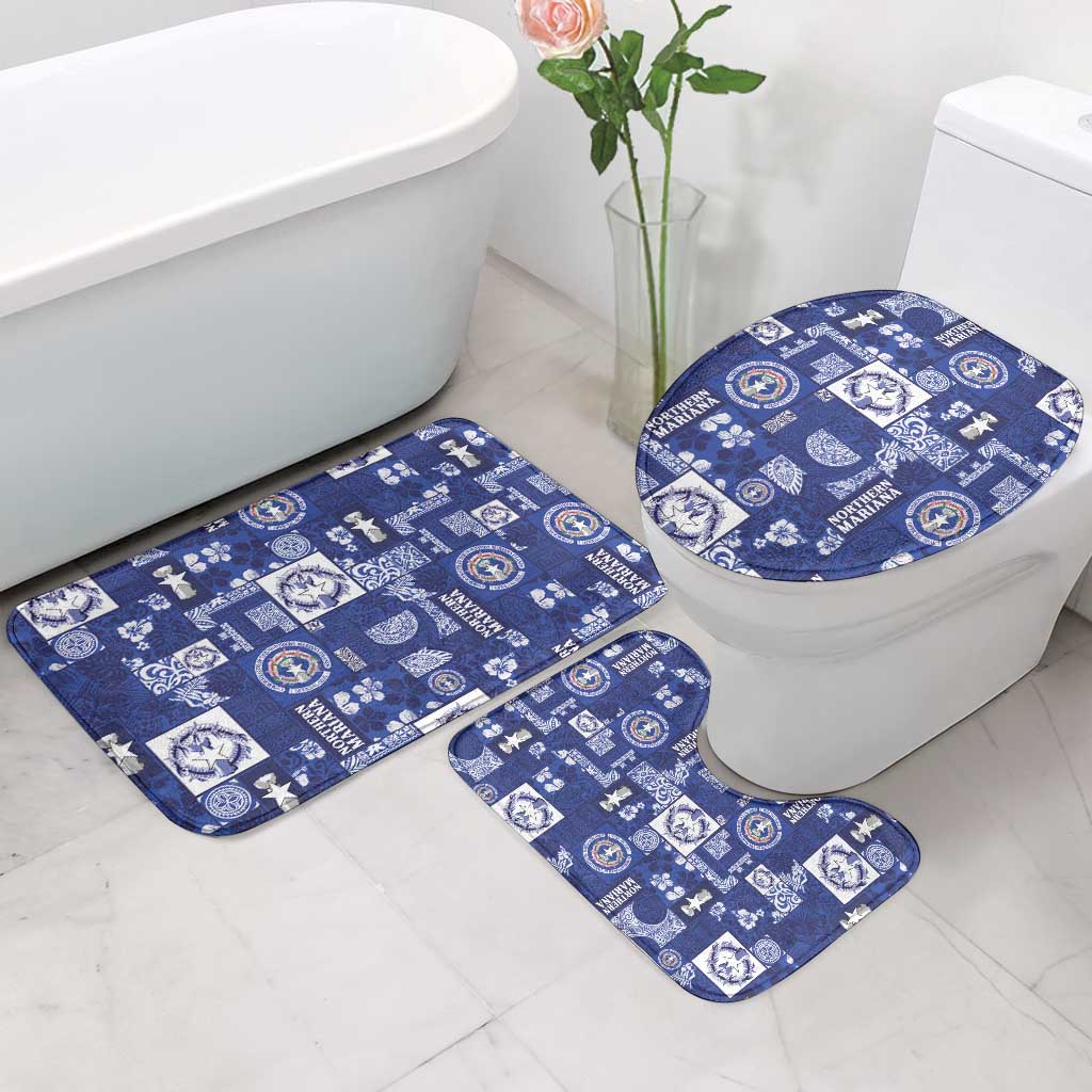 Northern Mariana Islands Magof Nochebuena Bathroom Set Pacific Patchwork Xmas Vibes LT9 - Polynesian Pride