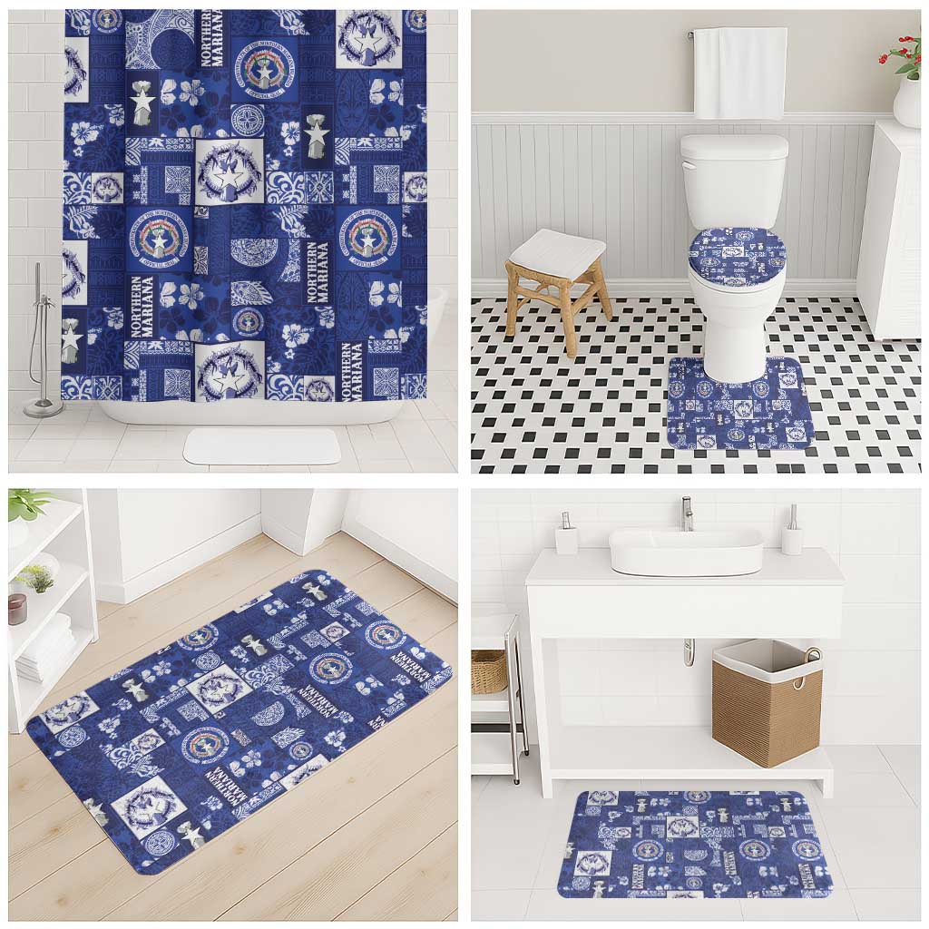 Northern Mariana Islands Magof Nochebuena Bathroom Set Pacific Patchwork Xmas Vibes LT9 - Polynesian Pride