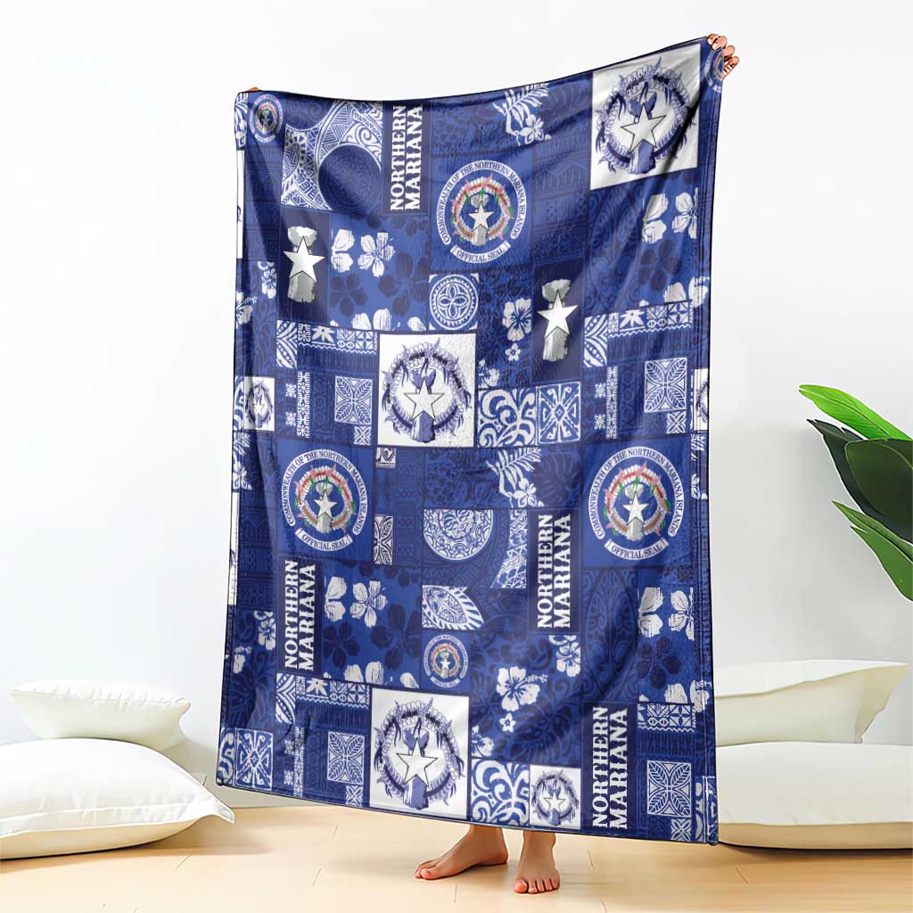 Northern Mariana Islands Magof Nochebuena Blanket Pacific Patchwork Xmas Vibes - Polynesian Pride
