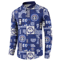 Northern Mariana Islands Magof Nochebuena Button Sweatshirt Pacific Patchwork Xmas Vibes LT9 - Polynesian Pride