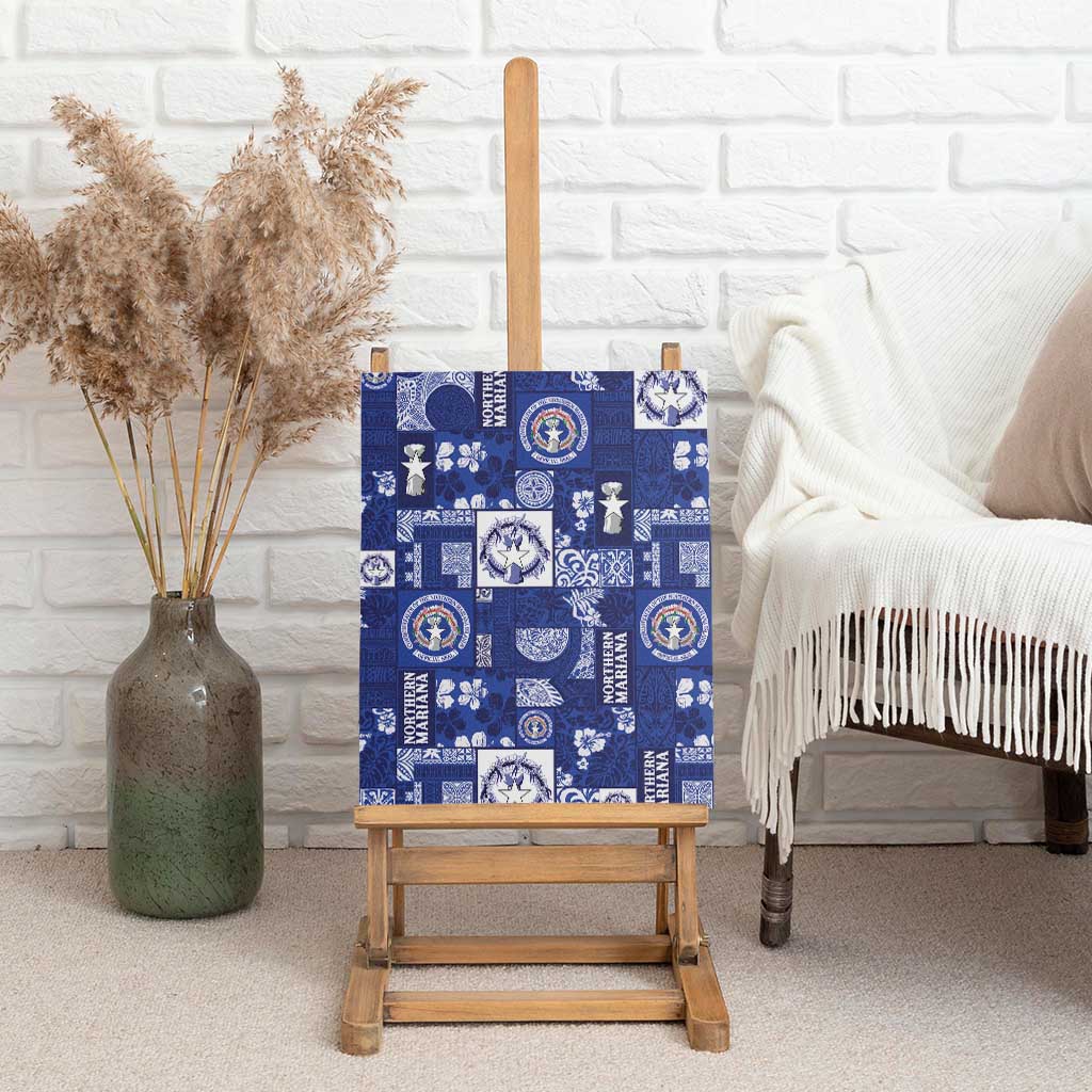 Northern Mariana Islands Magof Nochebuena Canvas Wall Art Pacific Patchwork Xmas Vibes LT9 - Polynesian Pride