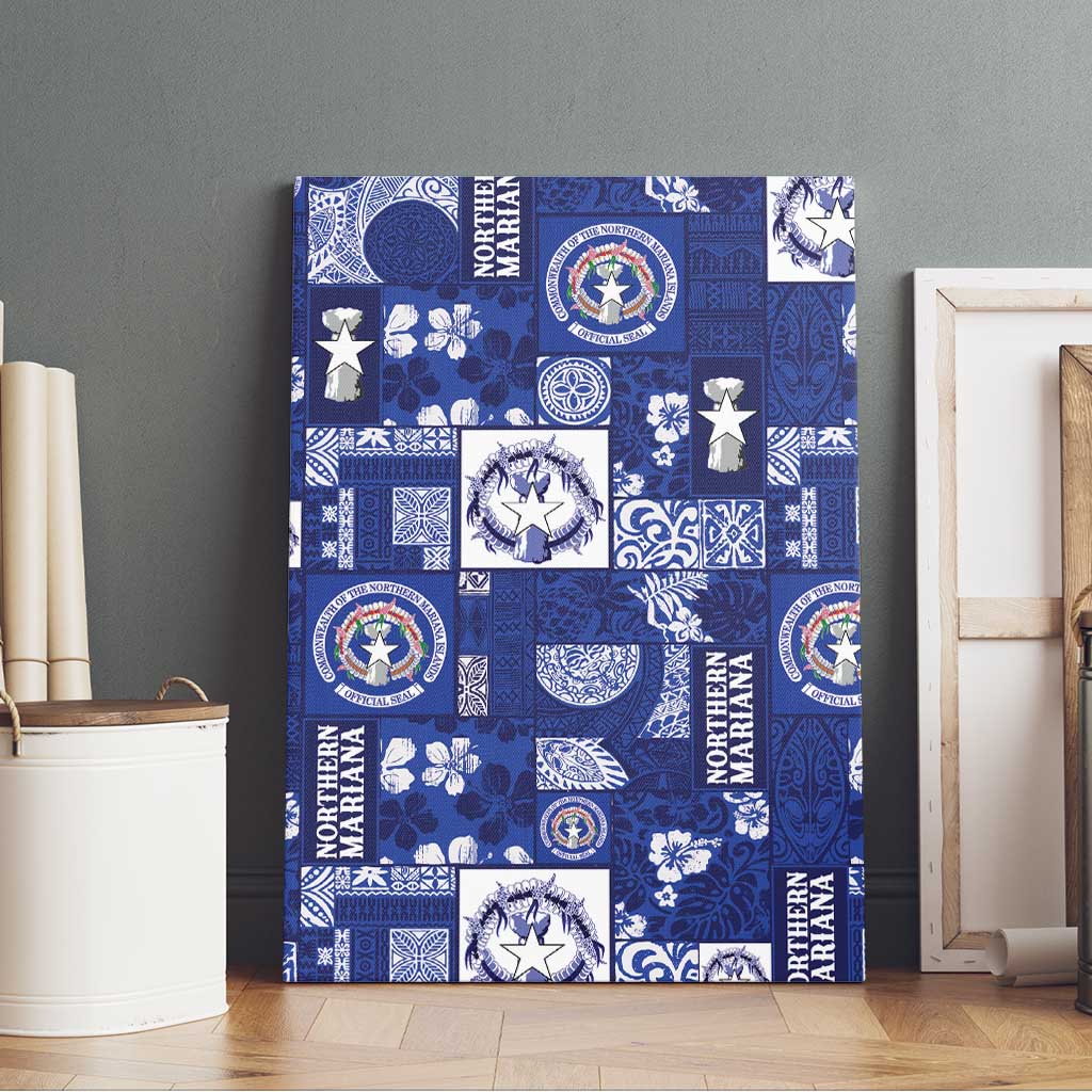 Northern Mariana Islands Magof Nochebuena Canvas Wall Art Pacific Patchwork Xmas Vibes LT9 - Polynesian Pride