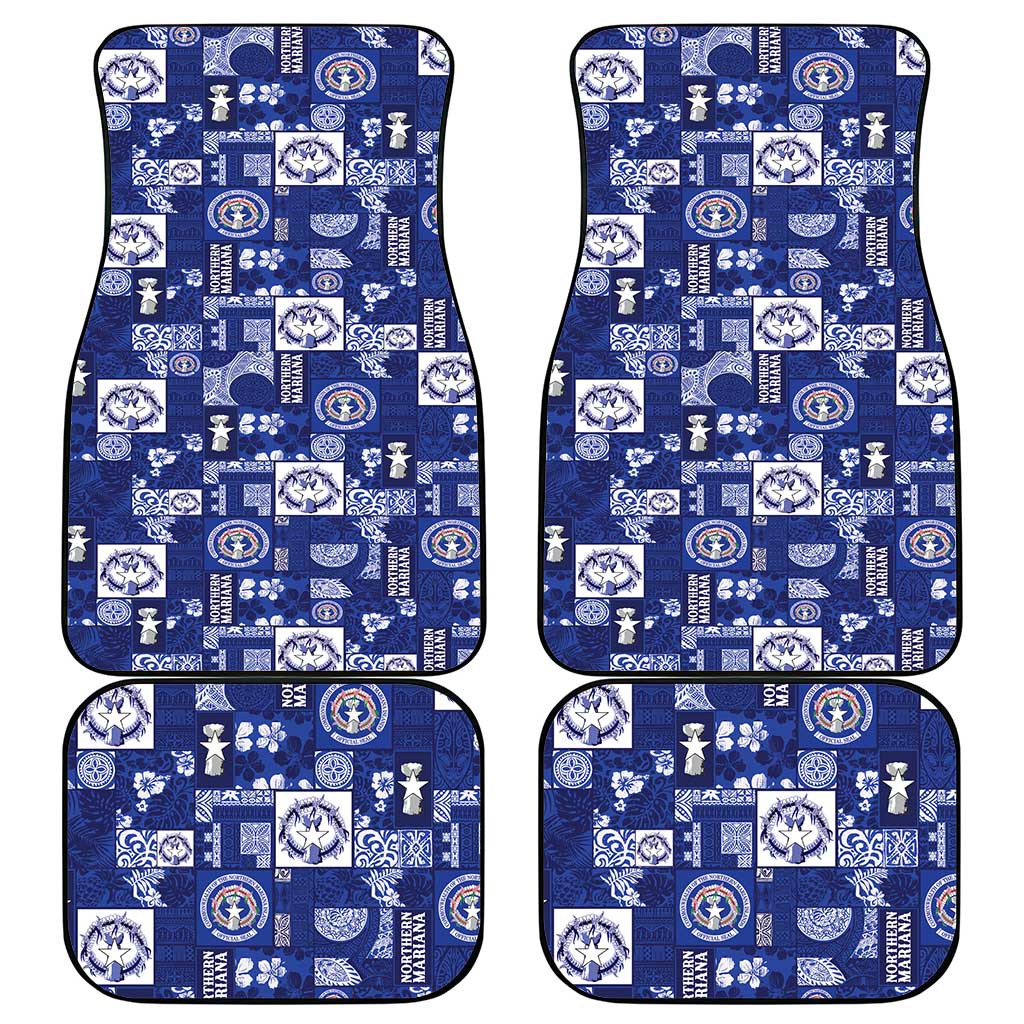 Northern Mariana Islands Magof Nochebuena Car Mats Pacific Patchwork Xmas Vibes LT9 - Polynesian Pride