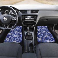 Northern Mariana Islands Magof Nochebuena Car Mats Pacific Patchwork Xmas Vibes LT9 Set 2pcs - Front Blue - Polynesian Pride