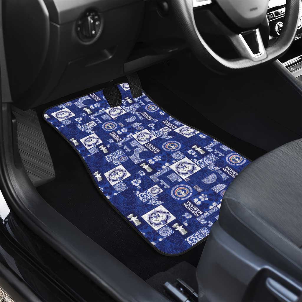 Northern Mariana Islands Magof Nochebuena Car Mats Pacific Patchwork Xmas Vibes LT9 - Polynesian Pride
