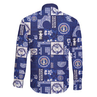 Northern Mariana Islands Magof Nochebuena Family Matching Long Sleeve Bodycon Dress and Hawaiian Shirt Pacific Patchwork Xmas Vibes - Polynesian Pride