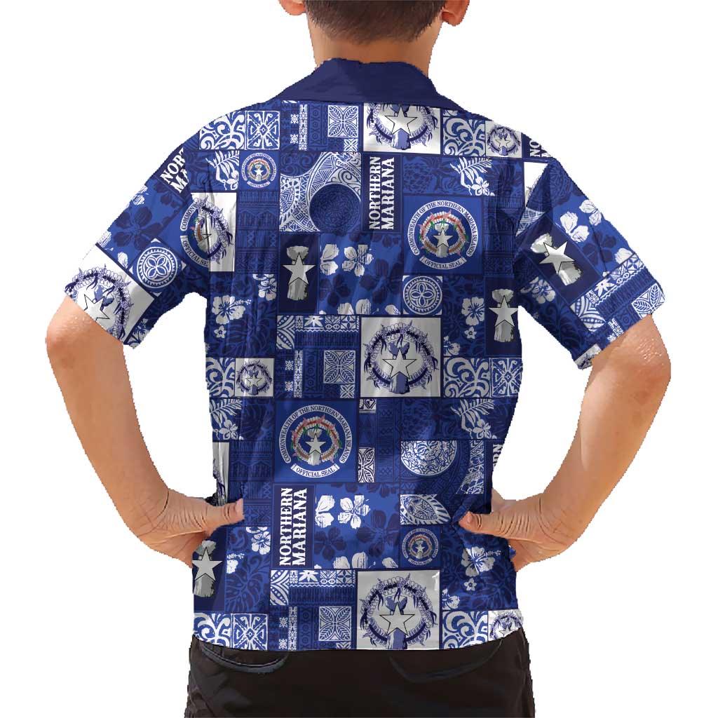 Northern Mariana Islands Magof Nochebuena Family Matching Puletasi and Hawaiian Shirt Pacific Patchwork Xmas Vibes - Polynesian Pride