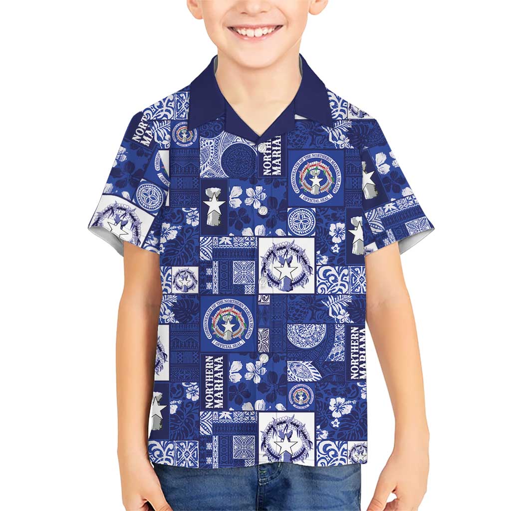 Northern Mariana Islands Magof Nochebuena Family Matching Puletasi and Hawaiian Shirt Pacific Patchwork Xmas Vibes - Polynesian Pride