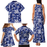 Northern Mariana Islands Magof Nochebuena Family Matching Tank Maxi Dress and Hawaiian Shirt Pacific Patchwork Xmas Vibes - Polynesian Pride