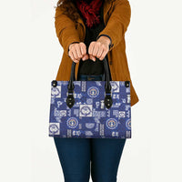 Northern Mariana Islands Magof Nochebuena Leather Bag Pacific Patchwork Xmas Vibes LT9 - Polynesian Pride