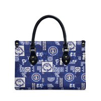 Northern Mariana Islands Magof Nochebuena Leather Bag Pacific Patchwork Xmas Vibes LT9 - Polynesian Pride