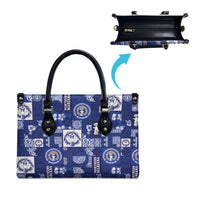 Northern Mariana Islands Magof Nochebuena Leather Bag Pacific Patchwork Xmas Vibes LT9 - Polynesian Pride