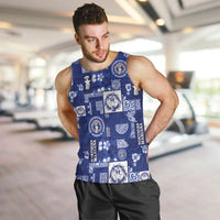 Northern Mariana Islands Magof Nochebuena Men Tank Top Pacific Patchwork Xmas Vibes LT9 Blue - Polynesian Pride