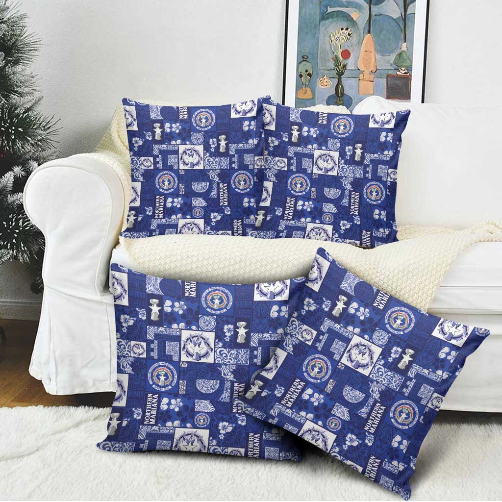 Northern Mariana Islands Magof Nochebuena Pillow Cover Pacific Patchwork Xmas Vibes - Polynesian Pride