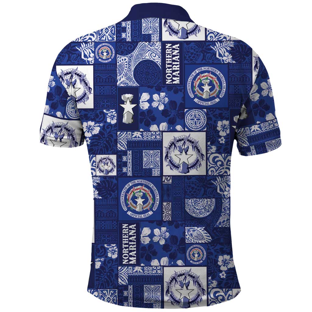 Northern Mariana Islands Magof Nochebuena Polo Shirt Pacific Patchwork Xmas Vibes LT9 - Polynesian Pride