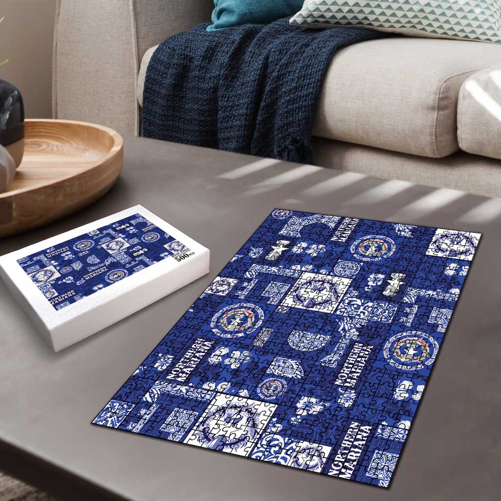 Northern Mariana Islands Magof Nochebuena Puzzle Pacific Patchwork Xmas Vibes - Polynesian Pride