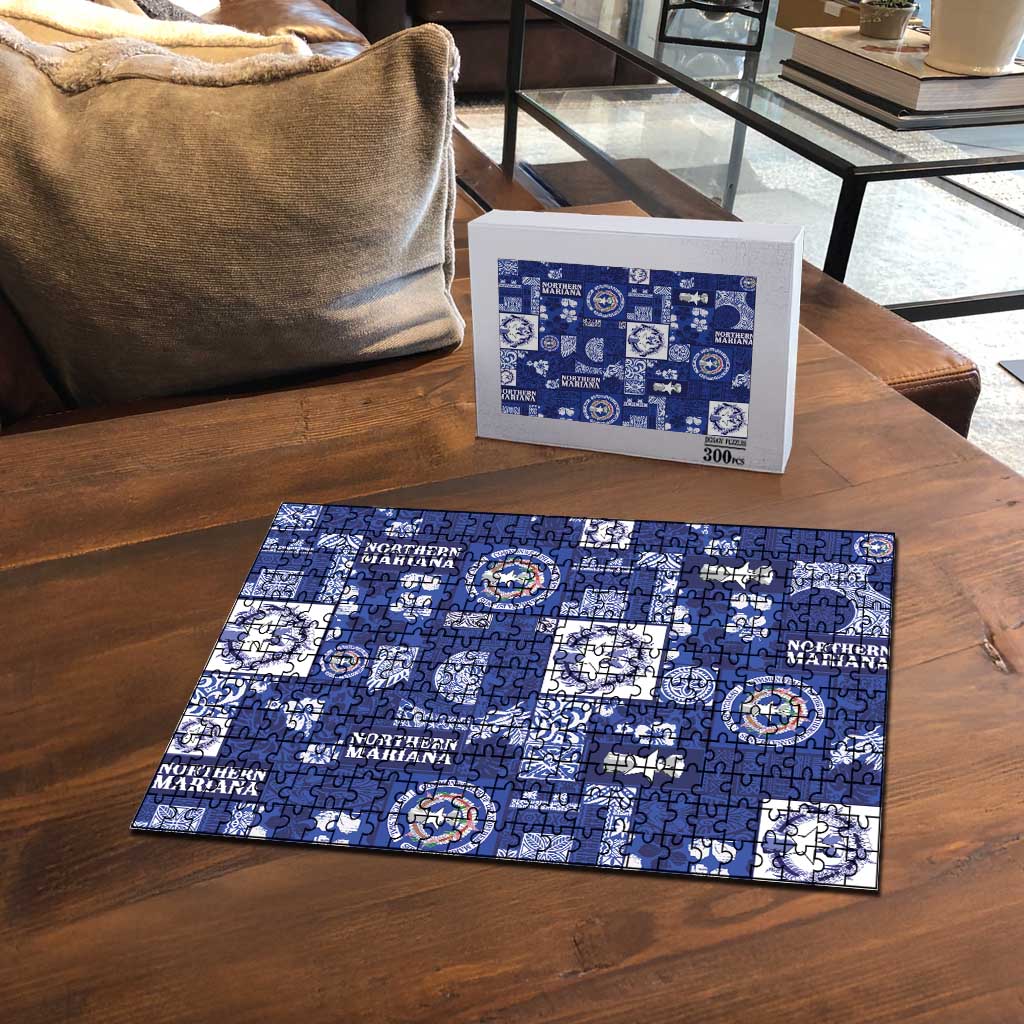 Northern Mariana Islands Magof Nochebuena Puzzle Pacific Patchwork Xmas Vibes - Polynesian Pride