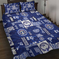Northern Mariana Islands Magof Nochebuena Quilt Bed Set Pacific Patchwork Xmas Vibes - Polynesian Pride
