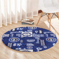 Northern Mariana Islands Magof Nochebuena Round Carpet Pacific Patchwork Xmas Vibes LT9 - Polynesian Pride
